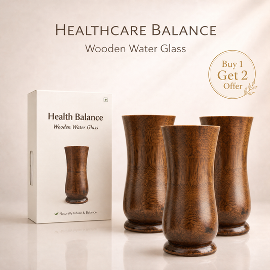 ☘️ BUY 1 GET 2 OFFER ☘️ Health Balance wooden water glass