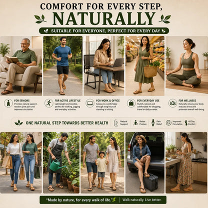 Natural Ayurvedic Slippers for Men & Women | Neem Jamun & Arjuna Wood | Natural Relief for Diabetes, BP & Join Pain