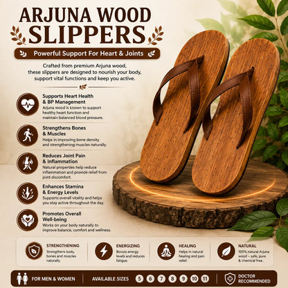 Natural Ayurvedic Slippers for Men & Women | Neem Jamun & Arjuna Wood | Natural Relief for Diabetes, BP & Join Pain