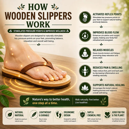 Natural Ayurvedic Slippers for Men & Women | Neem Jamun & Arjuna Wood | Natural Relief for Diabetes, BP & Join Pain