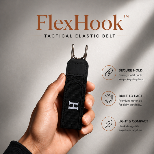 🔥 FlexHook™ Tactical Metal Hook Elastic Belt 🔥 | Soft Adjustable Side @ 599/-